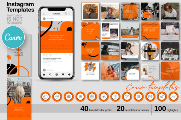 Download Orange CANVA Instagram Template 68 - Insta Collection
