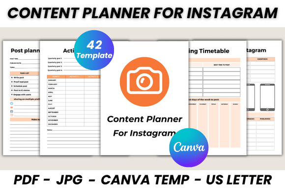 Download Content Planner for Instagram Canva Template - Insta Collection