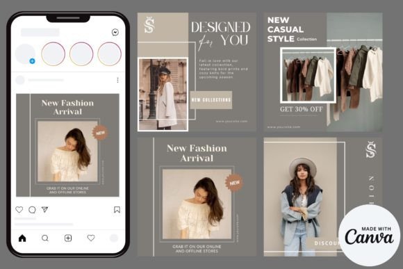 Download 4 Fashion Instagram Feed Templates - Insta Collection