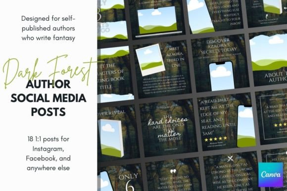 Download Fantasy Author Social Media Canva Files - Social media canva Collection