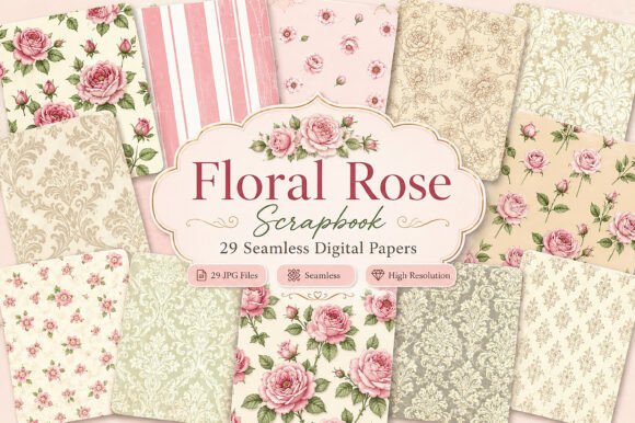 Download Seamless Floral Pattern Rose Scrapbook - Premium Bundle