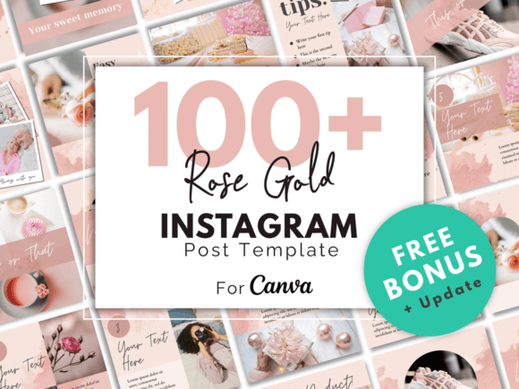 Download Rose Gold Instagram Canva Template - Insta Collection
