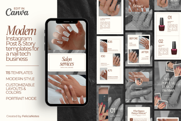 Download Instagram Post Template for Nail Tech - Insta Collection