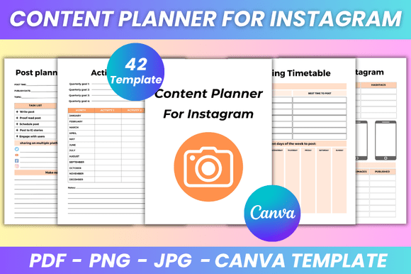 Download Content Planner for Instagram Canva Kdp Interior - Insta Collection