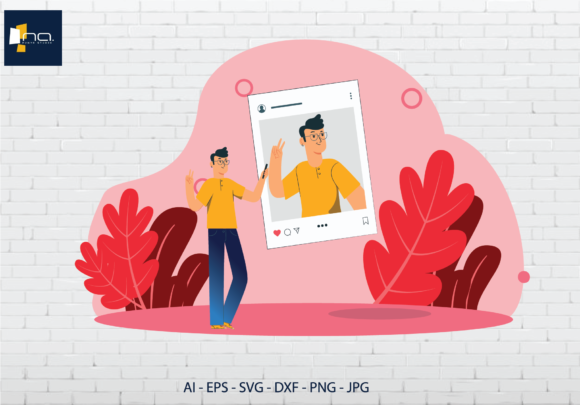 Download Flat Illustration Instagram Photo Posts - Insta Collection