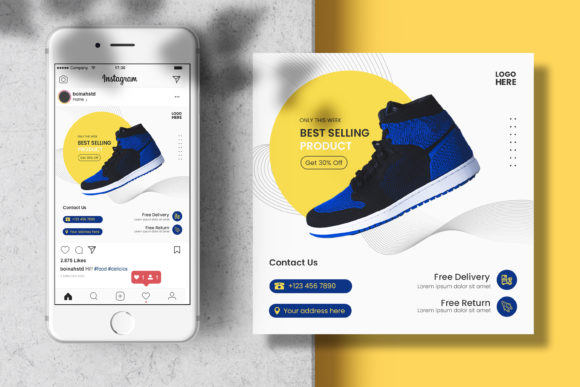 Download Men Shoes Instagram Feed Banner Template - Insta Collection