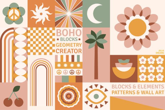 Download Boho Blocks Geometry Creator Flowers - Creator Collection