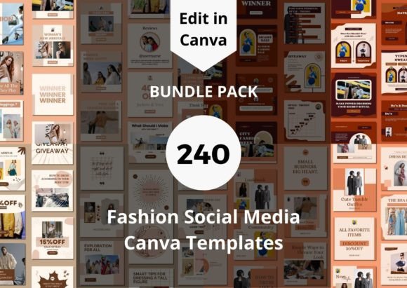 Download 240 Fashion Social Media Canva Templates - Social media canva Collection